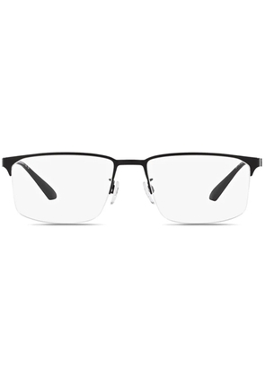 Emporio Armani logo-plaque glasses - Black