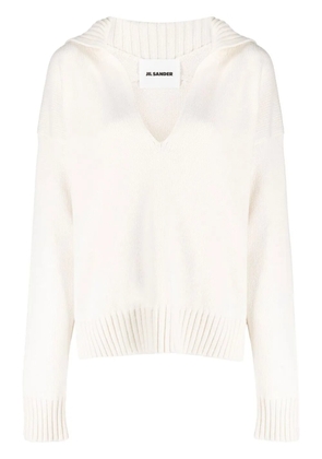 Jil Sander knitted split-neck jumper - Neutrals