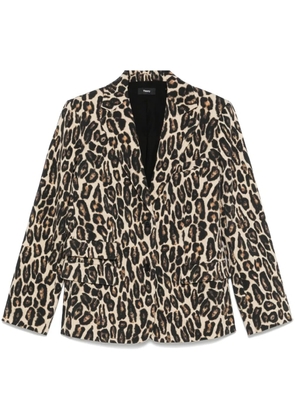 Theory leopard-pattern blazer - Black