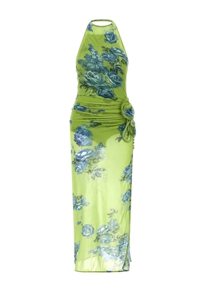 Magda Butrym floral-print side-slit midi dress - Green