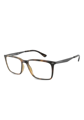 Emporio Armani rectangle-frame glasses - Brown