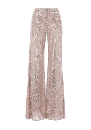 Elie Saab embroidered flared trousers - Neutrals