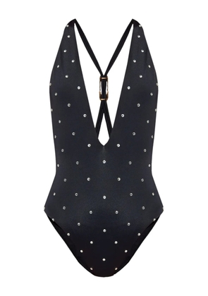 Versace crystal-embellished swimsuit - Black