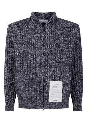 Ballantyne full-zip raw diamond cardigan - Grey