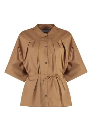 Yves Salomon belted shirt - Brown
