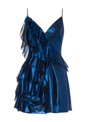 Alberta Ferretti satin-finish mini dress - Blue