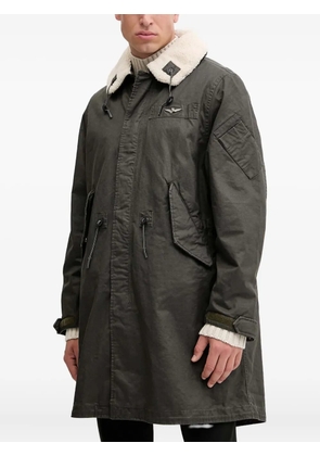 Aeronautica Militare shearling-collar drawstring parka - Green