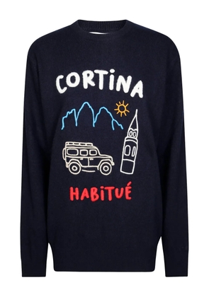 MC2 Saint Barth Heron embroidered crew-neck sweater - Blue