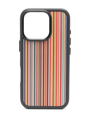 Paul Smith Signature Stripe Iphone 16 Pro case - Black