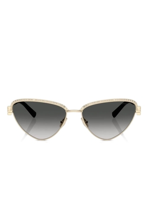 Tiffany & Co Eyewear crystal-embellishment sunglasses - 62203C Pale Gold Plated