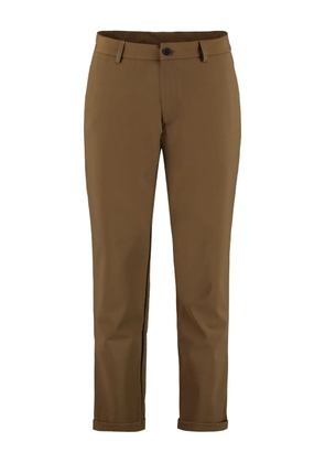 THE (Alphabet) cuffed-hems flat-front trousers - Brown