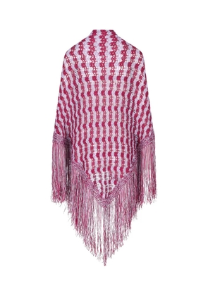 Giada Benincasa stripe-pattern fringed-hem scarf - Purple