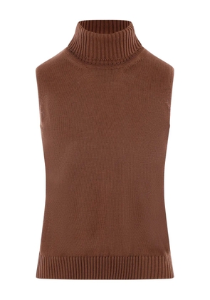 Niccolò Pasqualetti high-neck sleeveless tank top - Brown