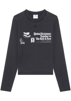 Courrèges long-sleeve cotton T-shirt - Grey