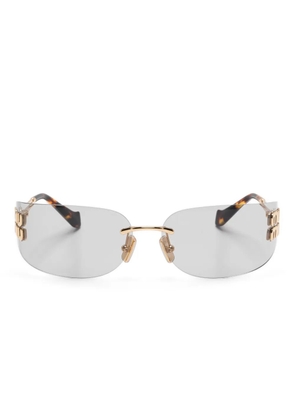 Miu Miu Eyewear logo rimless sunglasses - Gold