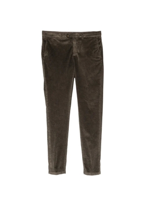 Canali corduroy-effect belt-loop trousers - Brown