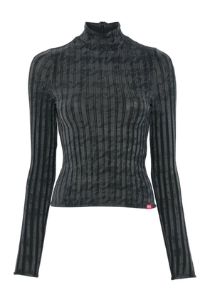 Diesel ribbed high-neck top - Grey