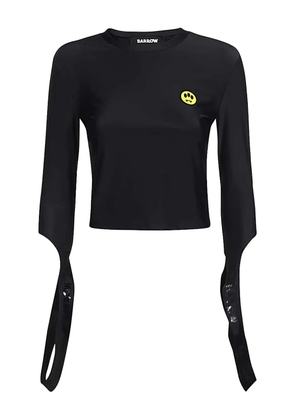 BARROW logo-detail split-sleeve t-shirt - Black