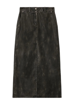 Palm Angels curved-logo coated midi skirt - Grey