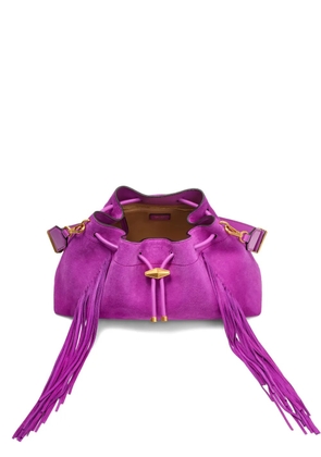 Jimmy Choo Cinch M fringed braide- handle shoulder bag - Purple