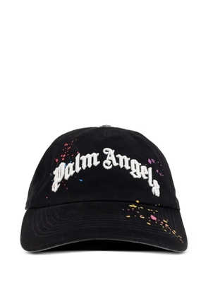 Palm Angels paint-splatter logo-embroidered cap - Black