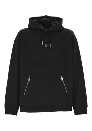 HUGO logo-plaque zip-pocket hoodie - Black