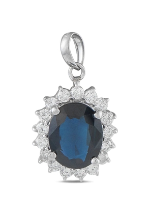 LB Exclusive sapphire and diamond embellished pendant - Silver
