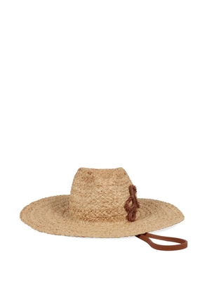 Ruslan Baginskiy logo-detail raffia hat - Neutrals