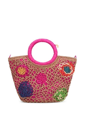 MADE FOR A WOMAN Daddy Fleurs raffia tote bag - Neutrals