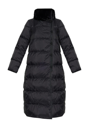 Emporio Armani quilted fur-trimmed coat - Black