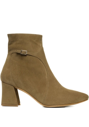 GINISSIMA 65mm buckle-embellishment ankle boots - Brown