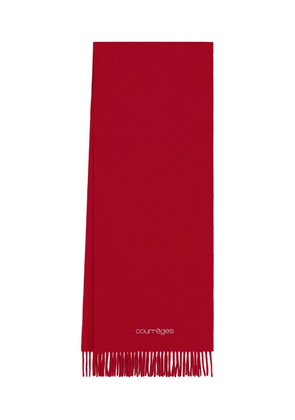 Courrèges embroidered fringed scarf