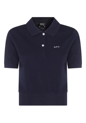 A.P.C. embroidered-logo polo shirt - Blue