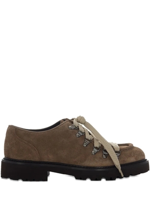 Doucal's lace-up suede low-top boots - Brown