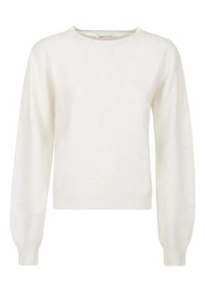 HINNOMINATE glitter-detail crew-neck sweater - White