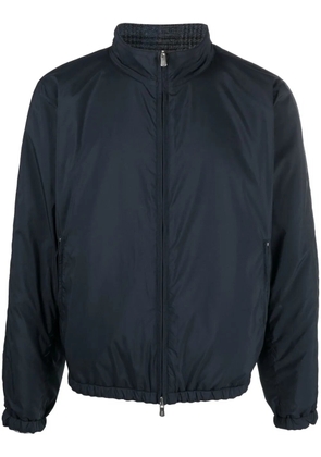 Fedeli check-pattern reversible virgin-wool coat - Blue