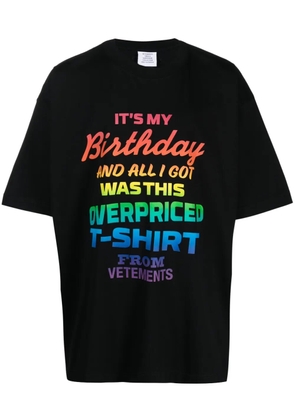 VETEMENTS graphic-print cotton T-shirt - Black