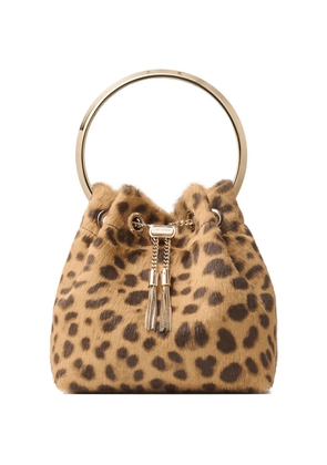 Jimmy Choo Bon Bon leopard-print circe-handle mini bag - Neutrals