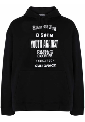 Raf Simons patch-detail cotton hoodie - Black