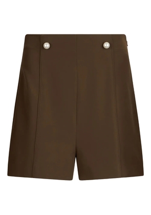 LIU JO pearl-button pleated shorts - Brown