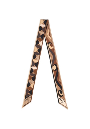 PUCCI Manuba and Moirè print silk scarf - Neutrals