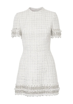 Carolina Herrera tweed beaded mini dress - White