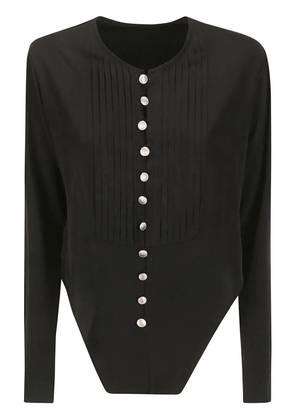 Yohji Yamamoto pleated asymmetric-hem blouse - Black