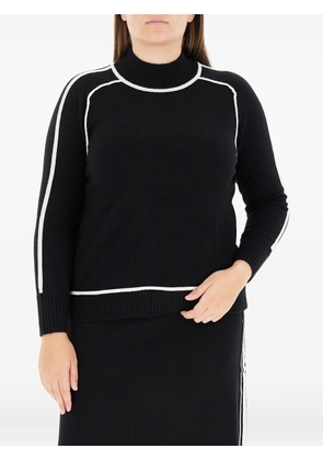 ELENA MIRO` high-neck panelled sweater - Black