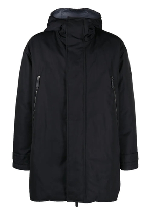 Giorgio Armani logo-embroidered padded coat - Blue