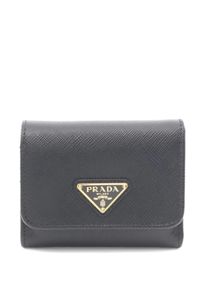 Prada Pre-Owned 2010s logo leather trifold wallet - Black