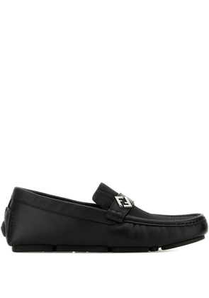 FENDI FF-logo round-toe loafers - Black