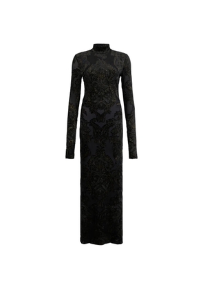 Roberto Cavalli ornamental-print mock-neck dress - Black