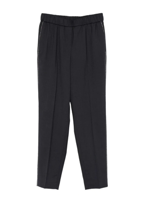 Peserico elasticated-waist side-stripe trousers - Blue