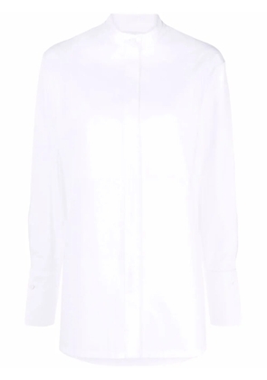 MILA SCHON band-collar button-front tailored shirt - White